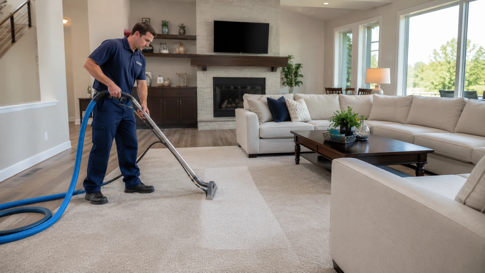 Carpet cleaning process in Spartanburg South Carolina — IICRC certified hot water extraction